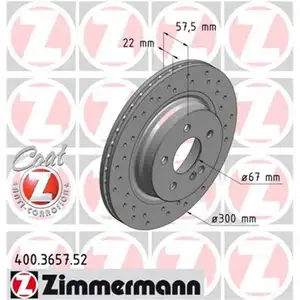 Original ZIMMERMANN 400.3657.52 Bremsscheiben 2 St&uuml;ck f&uuml;r MERCEDES-BENZ