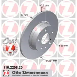 ZIMMERMANN 110.2208.20 Bremsscheiben 2 St&uuml;ck ALFA ROMEO