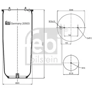 FEBI BILSTEIN 20503 Luftfederbalg FEBI BILSTEIN 20503 Luftfederbalg
