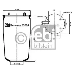 FEBI BILSTEIN 35624 Luftfederbalg f&uuml;r DAF