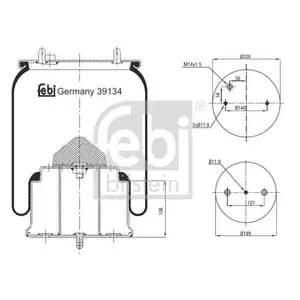 FEBI BILSTEIN 39134 Luftfederbalg für SCANIA FEBI BILSTEIN 39134 Luftfederbalg für SCANIA