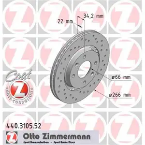 ZIMMERMANN 440.3105.52 Bremsscheiben 2 Stück für CITROËN ZIMMERMANN 440.3105.52 Bremsscheiben 2 Stück für CITROËN
