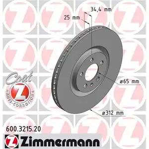 ZIMMERMANN 600.3215.20 Bremsscheiben 2 St&uuml;ck AUDI