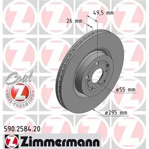 ZIMMERMANN 590.2584.20 Bremsscheiben 2 Stück TOYOTA ZIMMERMANN 590.2584.20 Bremsscheiben 2 Stück TOYOTA