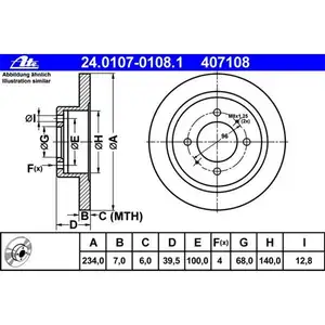 ATE 24.0107-0108.1 Bremsscheiben 2 St&uuml;ck NISSAN