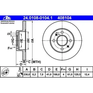 ATE 24.0108-0104.1 Bremsscheiben 2 St&uuml;ck RENAULT