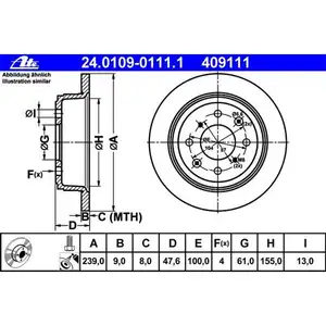 ATE 24.0109-0111.1 Bremsscheiben 2 Stück HONDA ATE 24.0109-0111.1 Bremsscheiben 2 Stück HONDA