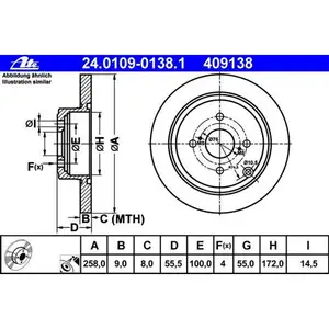 ATE 24.0109-0138.1 Bremsscheiben 2 Stück TOYOTA ATE 24.0109-0138.1 Bremsscheiben 2 Stück TOYOTA