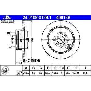 ATE 24.0109-0139.1 Bremsscheiben 2 Stück TOYOTA ATE 24.0109-0139.1 Bremsscheiben 2 Stück TOYOTA