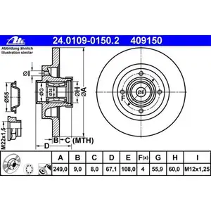 ATE 24.0109-0150.2 Bremsscheiben 2 Stück PEUGEOT ATE 24.0109-0150.2 Bremsscheiben 2 Stück PEUGEOT