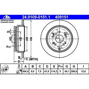 ATE 24.0109-0151.1 Bremsscheiben 2 Stück HONDA ATE 24.0109-0151.1 Bremsscheiben 2 Stück HONDA