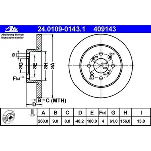 ATE 24.0109-0143.1 Bremsscheiben 2 Stück HONDA ATE 24.0109-0143.1 Bremsscheiben 2 Stück HONDA