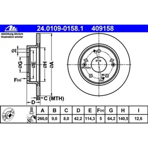 ATE 24.0109-0158.1 Bremsscheiben 2 Stück HONDA ATE 24.0109-0158.1 Bremsscheiben 2 Stück HONDA