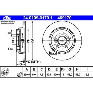 ATE 24.0109-0170.1 Bremsscheiben 2 Stück TOYOTA ATE 24.0109-0170.1 Bremsscheiben 2 Stück TOYOTA