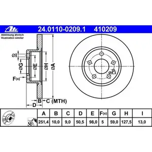 ATE 24.0110-0209.1 Bremsscheiben 2 St&uuml;ck ALFA ROMEO
