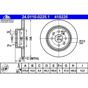 ATE 24.0110-0225.1 Bremsscheiben 2 Stück OPEL ATE 24.0110-0225.1 Bremsscheiben 2 Stück OPEL