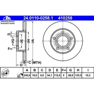 ATE 24.0110-0258.1 Bremsscheiben 2 St&uuml;ck AUDI