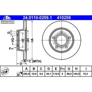 ATE 24.0110-0259.1 Bremsscheiben 2 Stück AUDI ATE 24.0110-0259.1 Bremsscheiben 2 Stück AUDI