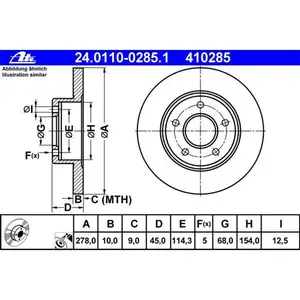 ATE 24.0110-0285.1 Bremsscheiben 2 St&uuml;ck NISSAN
