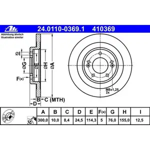 ATE 24.0110-0369.1 Bremsscheiben 2 St&uuml;ck HYUNDAI