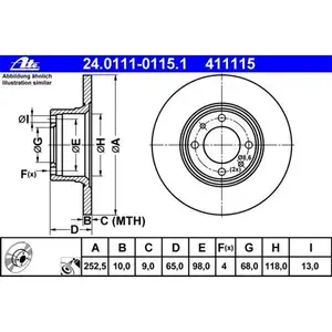 ATE 24.0111-0115.1 Bremsscheiben 2 St&uuml;ck f&uuml;r LADA