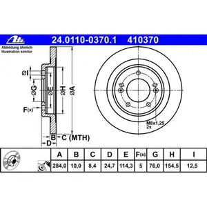 ATE 24.0110-0370.1 Bremsscheiben 2 St&uuml;ck HYUNDAI