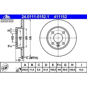ATE 24.0111-0152.1 Bremsscheiben 2 St&uuml;ck OPEL