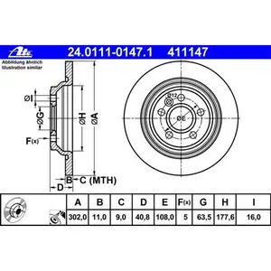 ATE 24.0111-0147.1 Bremsscheiben 2 St&uuml;ck VOLVO