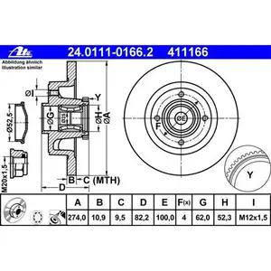 ATE 24.0111-0166.2 Bremsscheiben 2 Stück RENAULT ATE 24.0111-0166.2 Bremsscheiben 2 Stück RENAULT