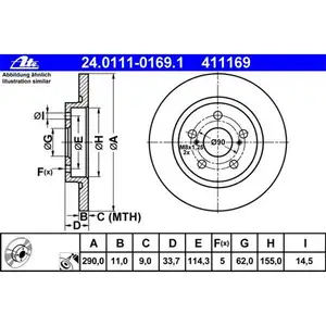 ATE 24.0111-0169.1 Bremsscheiben 2 St&uuml;ck TOYOTA