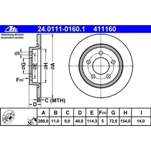 ATE 24.0111-0160.1 Bremsscheiben 2 St&uuml;ck MAZDA