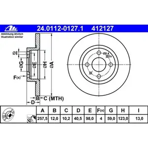 ATE 24.0112-0127.1 Bremsscheiben 2 Stück FIAT ATE 24.0112-0127.1 Bremsscheiben 2 Stück FIAT