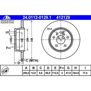 ATE 24.0112-0129.1 Bremsscheiben 2 Stück MERCEDES-BENZ ATE 24.0112-0129.1 Bremsscheiben 2 Stück MERCEDES-BENZ