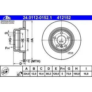 ATE 24.0112-0152.1 Bremsscheiben 2 Stück BMW ATE 24.0112-0152.1 Bremsscheiben 2 Stück BMW