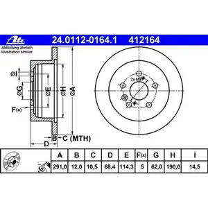ATE 24.0112-0164.1 Bremsscheiben 2 Stück TOYOTA ATE 24.0112-0164.1 Bremsscheiben 2 Stück TOYOTA