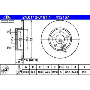 ATE 24.0112-0167.1 Bremsscheiben 2 St&uuml;ck MERCEDES-BENZ