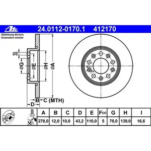 ATE 24.0112-0170.1 Bremsscheiben 2 St&uuml;ck ALFA ROMEO
