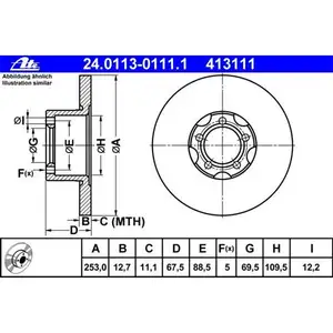 ATE 24.0113-0111.1 Bremsscheiben 2 Stück für MERCEDES-BENZ ATE 24.0113-0111.1 Bremsscheiben 2 Stück für MERCEDES-BENZ