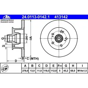 ATE 24.0113-0142.1 Bremsscheiben 2 St&uuml;ck VW
