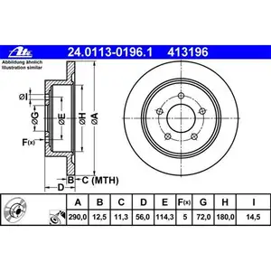 ATE 24.0113-0196.1 Bremsscheiben 2 St&uuml;ck CHRYSLER