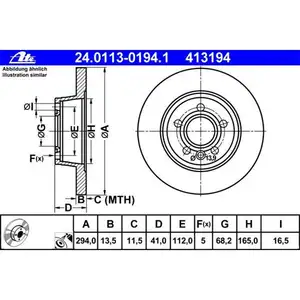 ATE Bremsenset Scheiben &Oslash;294 voll Bel&auml;ge hinten VW Transporter Seat Alhambra