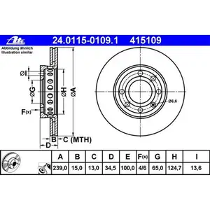 ATE 24.0115-0109.1 Bremsscheiben 2 Stück AUDI ATE 24.0115-0109.1 Bremsscheiben 2 Stück AUDI