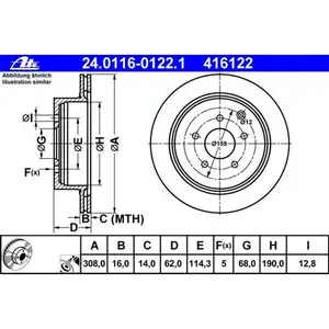 ATE 24.0116-0122.1 Bremsscheiben 2 St&uuml;ck NISSAN