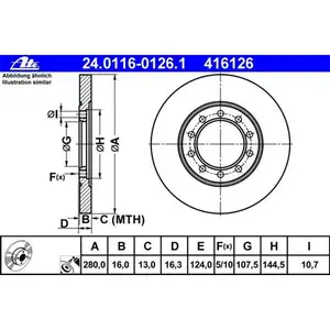 ATE 24.0116-0126.1 Bremsscheiben 2 St&uuml;ck FORD