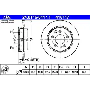ATE 24.0116-0117.1 Bremsscheiben 2 St&uuml;ck DAIHATSU