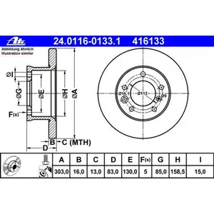 ATE 24.0116-0133.1 Bremsscheiben 2 St&uuml;ck MERCEDES-BENZ
