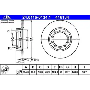 ATE 24.0116-0134.1 Bremsscheiben 2 Stück für FORD ATE 24.0116-0134.1 Bremsscheiben 2 Stück für FORD