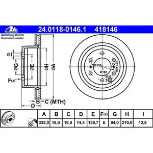 ATE 24.0118-0146.1 Bremsscheiben 2 Stück MITSUBISHI ATE 24.0118-0146.1 Bremsscheiben 2 Stück MITSUBISHI