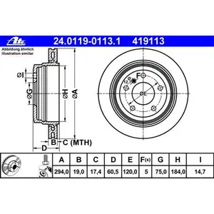 ATE 24.0119-0113.1 Bremsscheiben 2 Stück BMW ATE 24.0119-0113.1 Bremsscheiben 2 Stück BMW