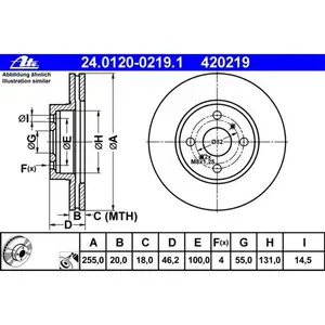 ATE 24.0120-0219.1 Bremsscheiben 2 Stück TOYOTA ATE 24.0120-0219.1 Bremsscheiben 2 Stück TOYOTA